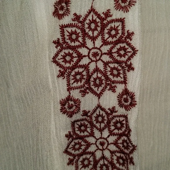 Forever 21 Women's Size US S Open Front Embroidered Detail Boho Top - Picture 4 of 11